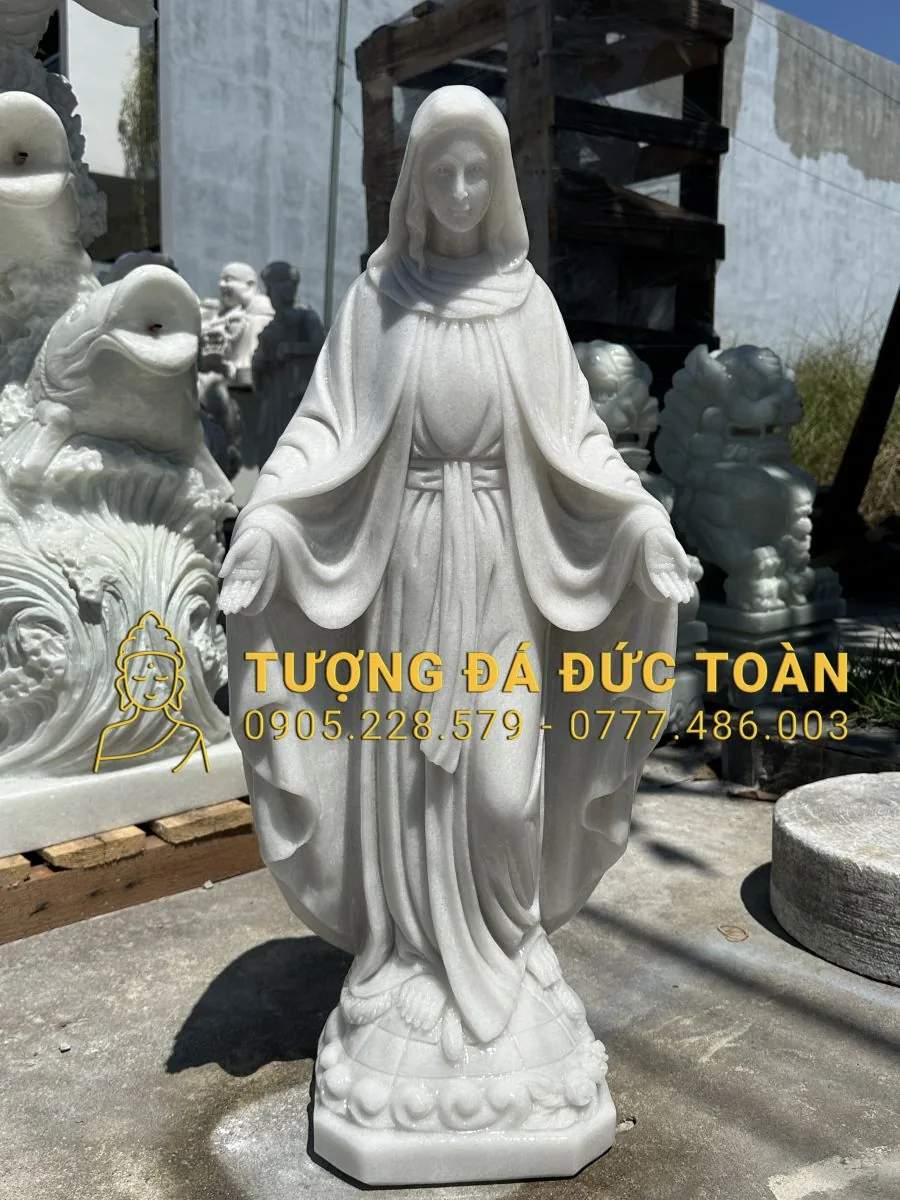 TƯỢNG ĐỨC MẸ BAN ƠN BẰNG ĐÁ CAO 80CM DM_03