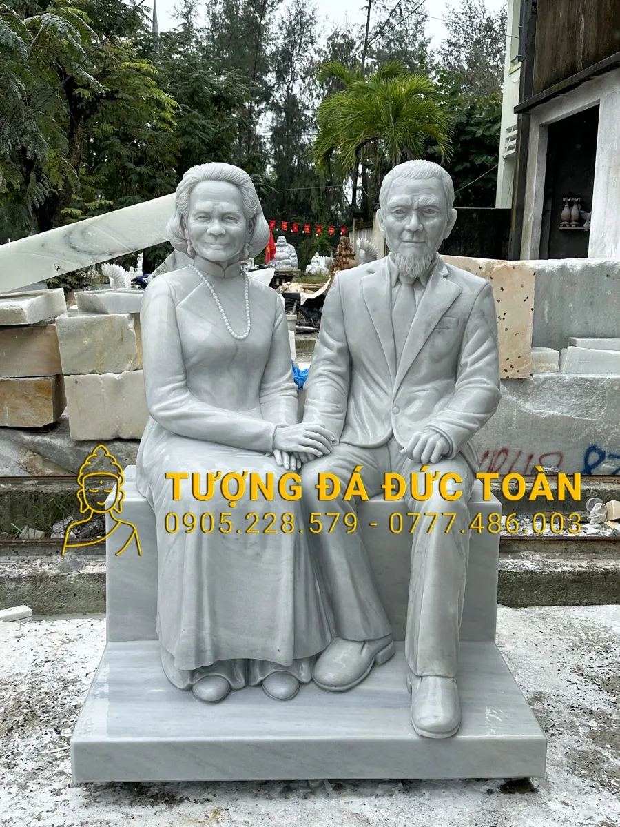 ĐIÊU KHẮC TƯỢNG CHÂN DUNG 2 CỤ THEO MẪU TBT_53: Tuyệt Tác Hiếu Nghĩa Trường Tồn