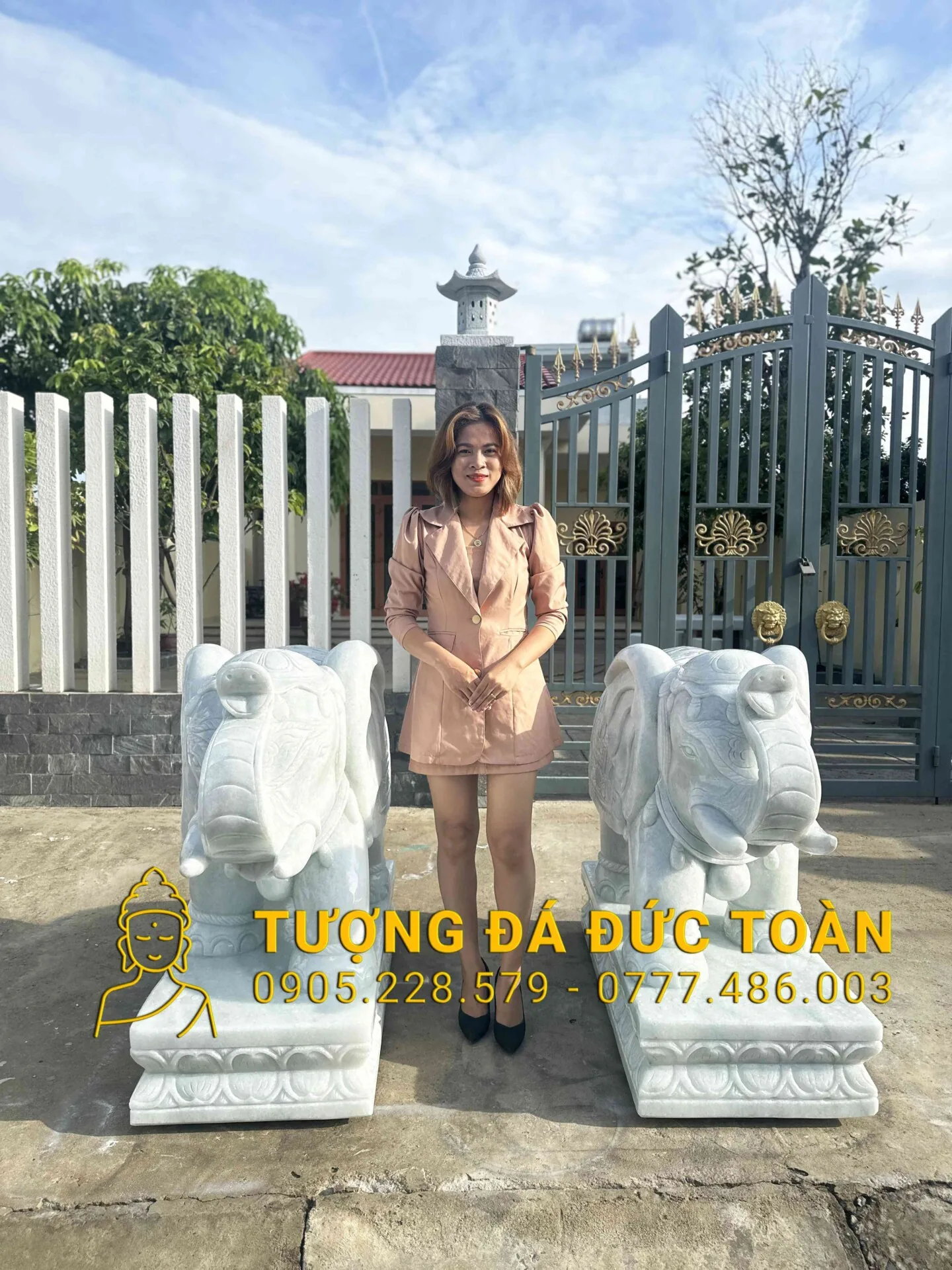 Điêu Khắc Tượng Voi Đá Số 1 Đà Nẵng VOI_01 – Uy Nghiêm, Chiêu Tài & Trấn Trạch