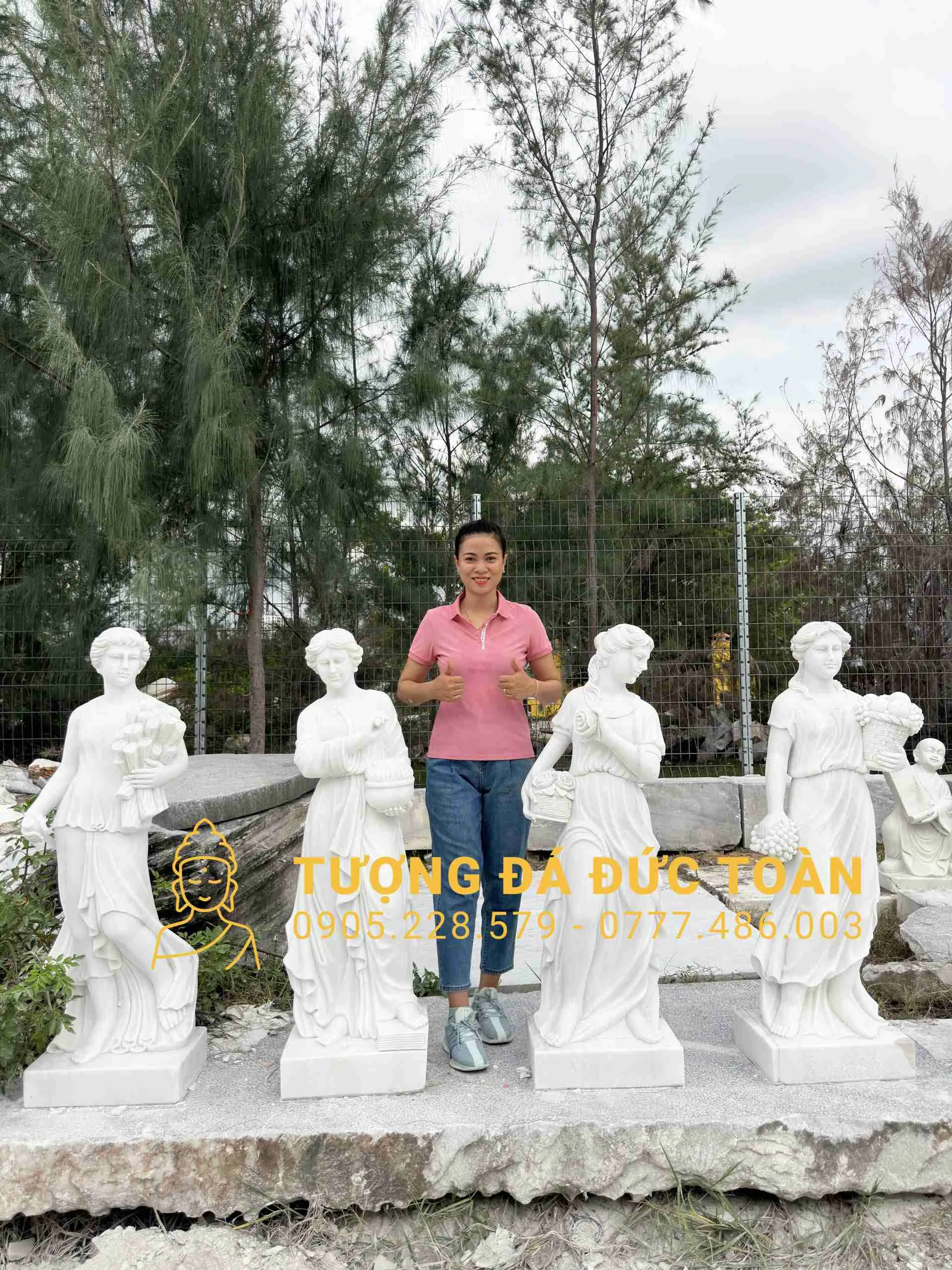 Tượng Cô Gái Đá Đẹp Nguyên Khối Tự Nhiên – Tuyệt Tác Nghệ Thuật Tôn Vinh Vẻ Đẹp Chân – Thiện – Mỹ