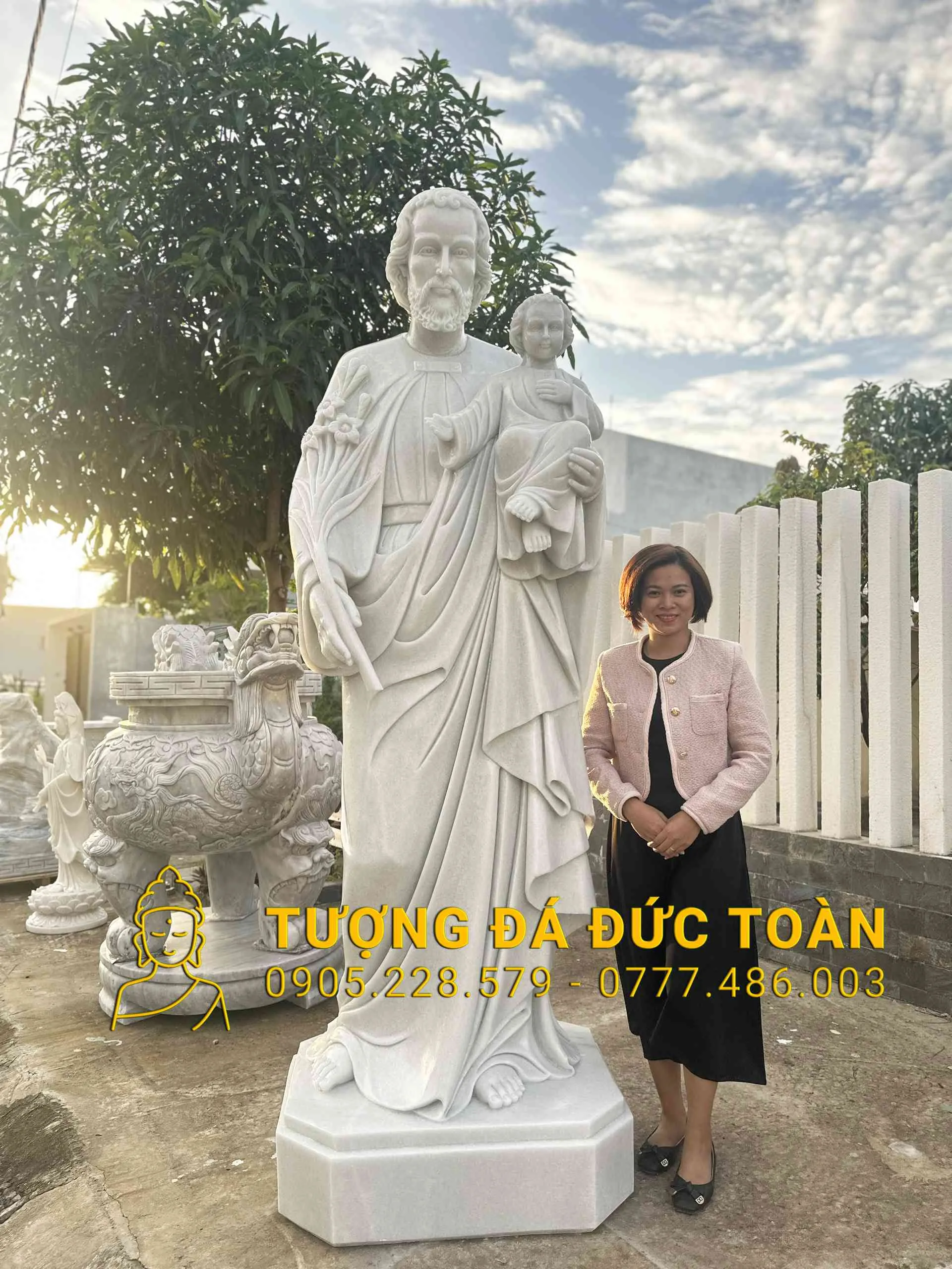 TƯỢNG THÁNH GIUSE BỒNG CHÚA CAO 2,5M