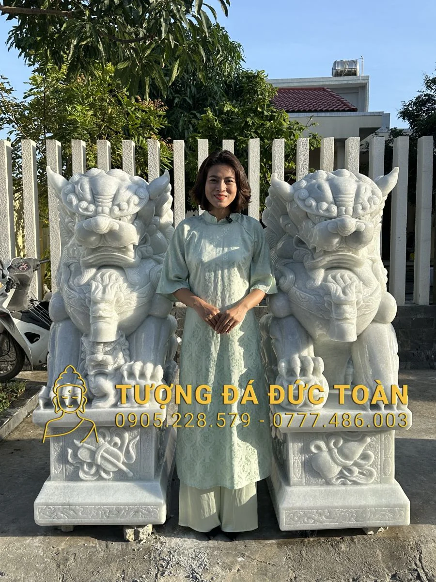 Tượng Kỳ Lân Bằng Đá Cao 1,5m Điêu Khắc Đế Theo Mẫu KL_37 – Trấn Trạch, Hóa Sát & Chiêu Tài