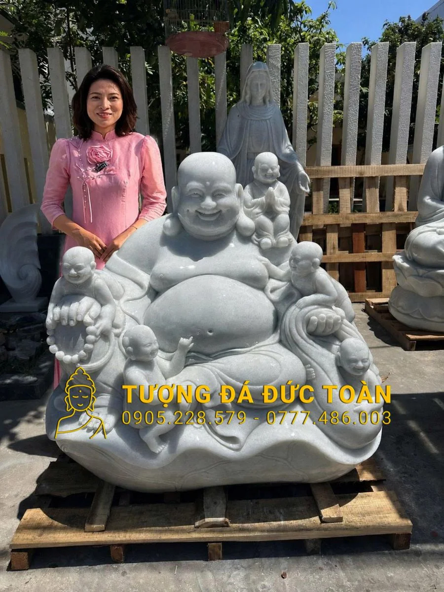TƯỢNG PHẬT DI LẶC NGŨ PHÚC CAO 1,2M – Mẫu mới
