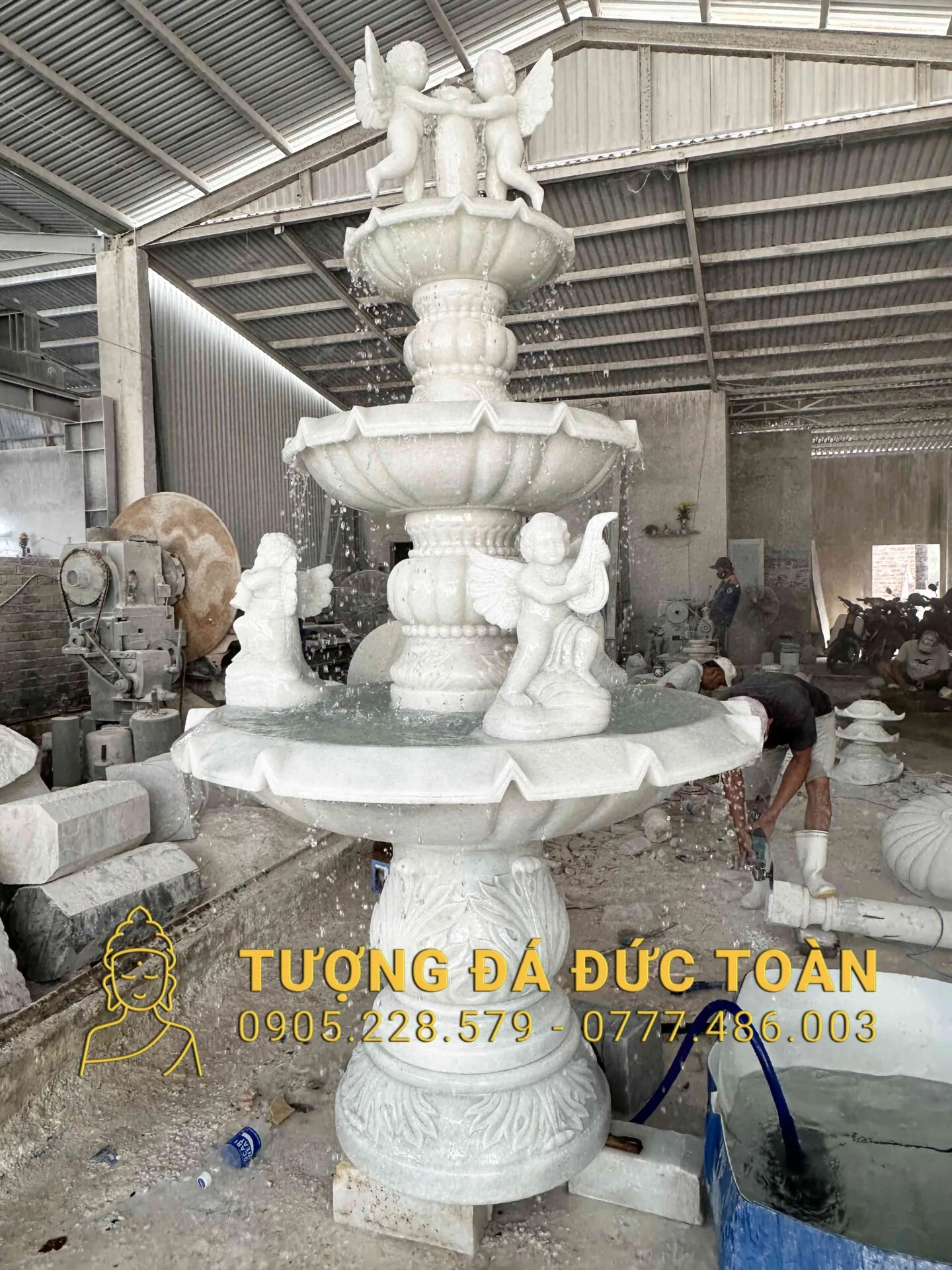 Đài Phun Nước Thiên Thần Cao 2m DPN_110 – Tác Phẩm Nghệ Thuật Cảnh Quan Đẳng Cấp