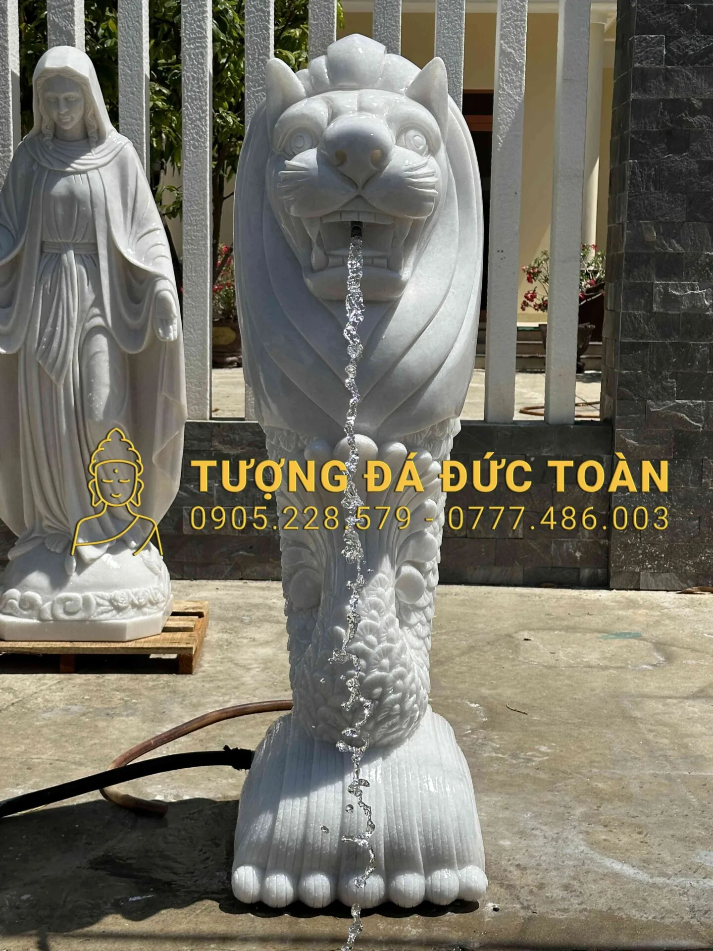 TƯỢNG SƯ TỬ SINGAPO BẰNG ĐÁ CAO 1,5M ST_45 – Biểu Tượng Thịnh Vượng Và Uy Quyền