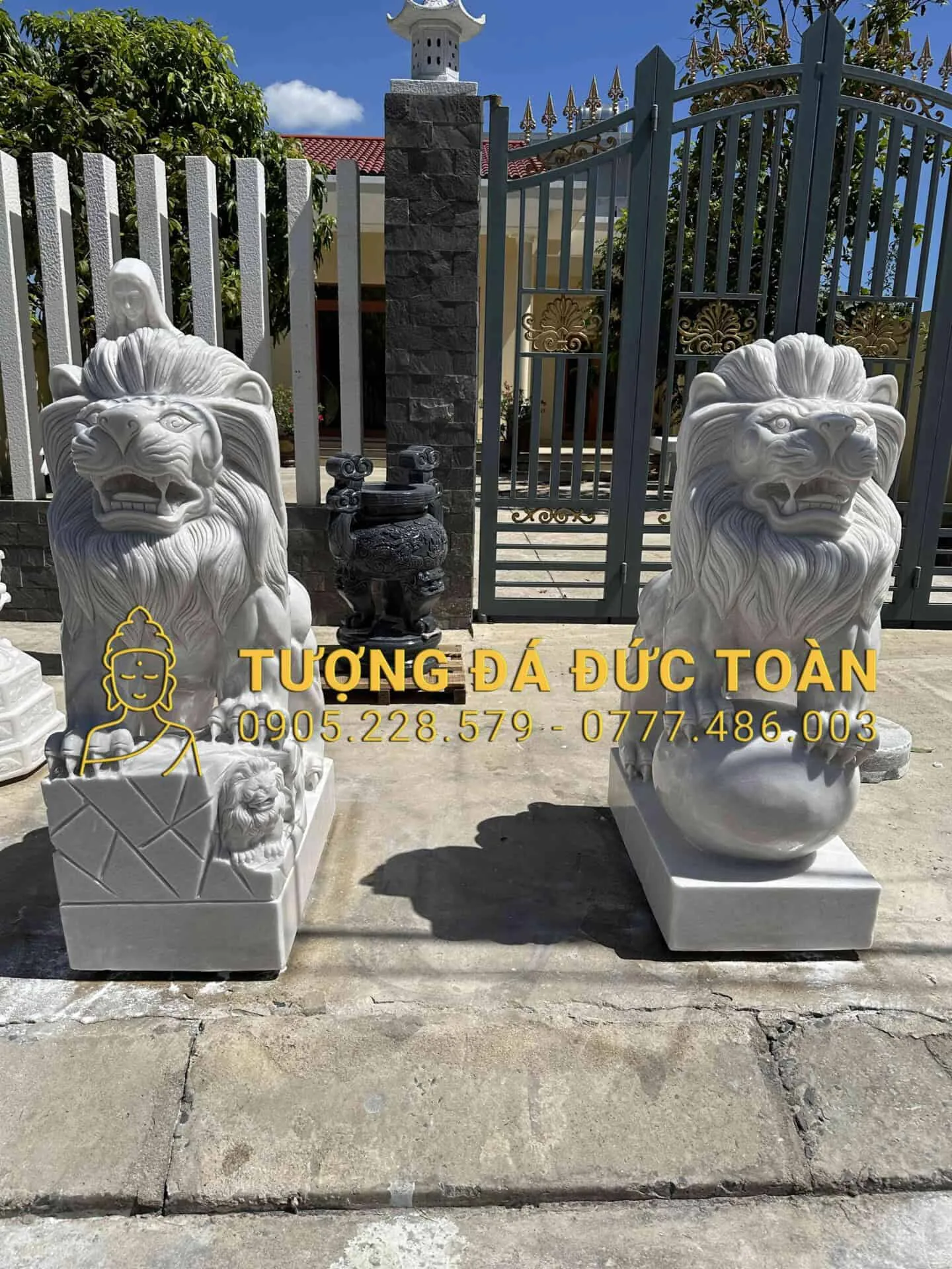 Tượng Sư Tử Trấn Cổng Đá Đẹp ST_29 – Uy Nghiêm Trấn Trạch & Vượng Khí
