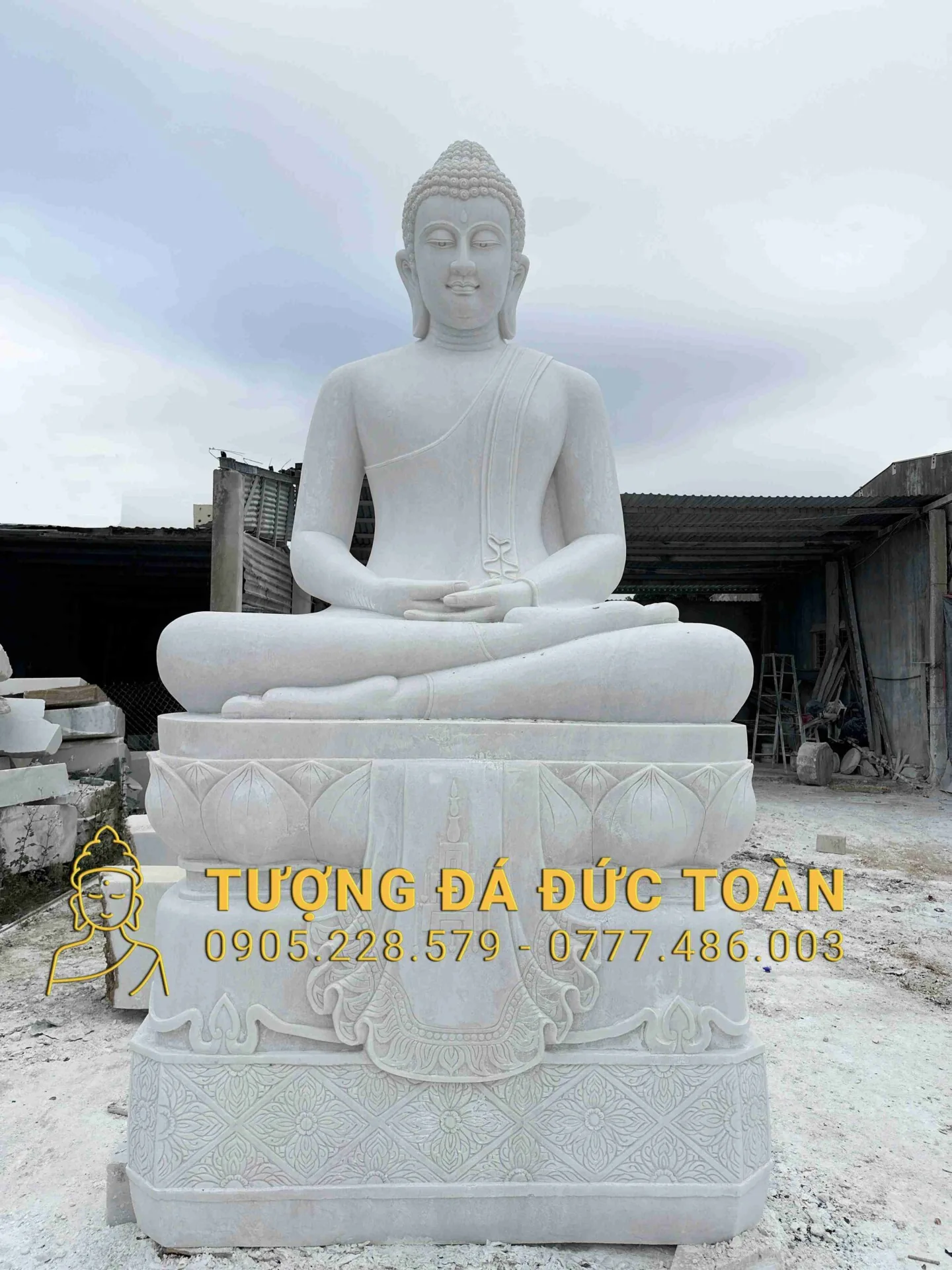 TƯỢNG PHẬT THÍCH CA THÁI LAN ĐÁ CẨM THẠCH TRẮNG TCMN_23