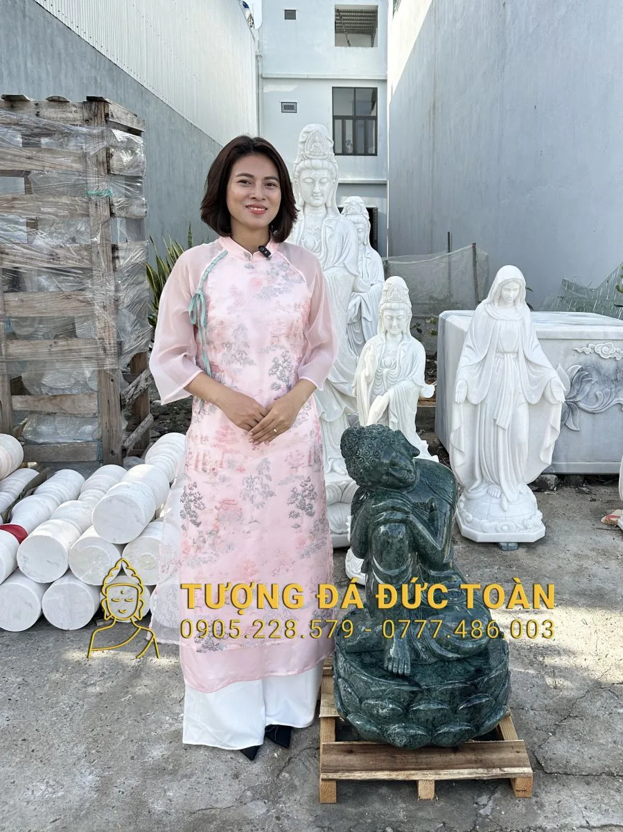 TƯỢNG PHẬT AN NHIÊN BẰNG ĐÁ CAO 60CM TPK_15