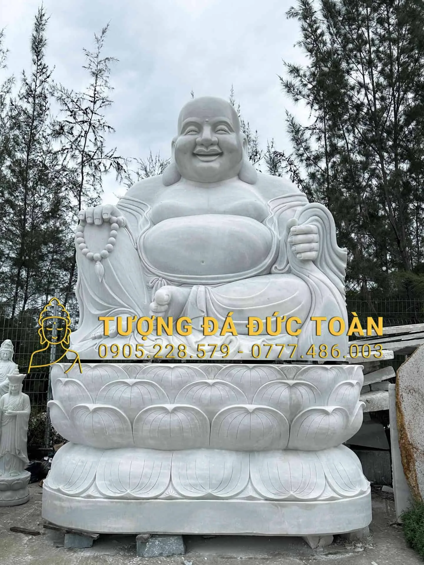 TƯỢNG PHẬT DI LẶC ĐÁ TRẮNG CAO 2M DL_46