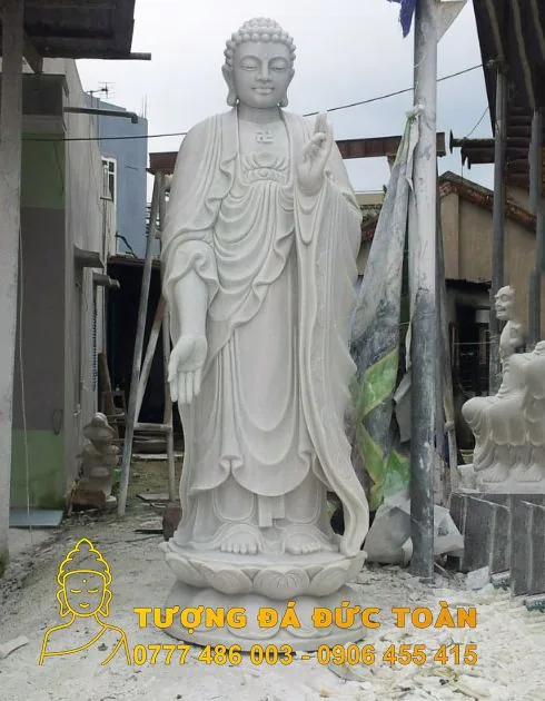 Tượng Phật A Di Đà đá nguyên khối