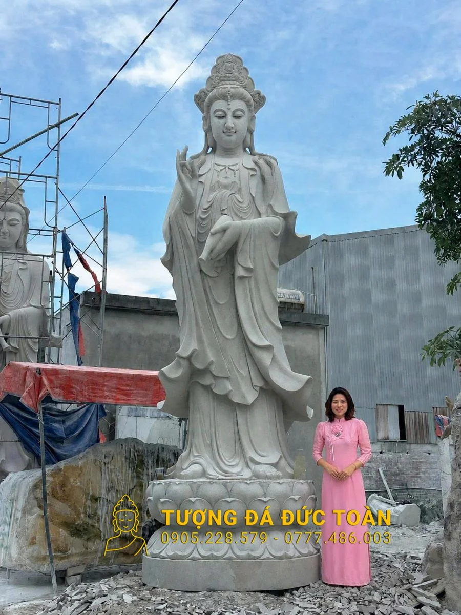 Tượng Phật Quan Âm Cao 6m Bằng Đá QA_37: Uy Nghiêm, Thanh Tịnh & Trấn Trạch An Gia