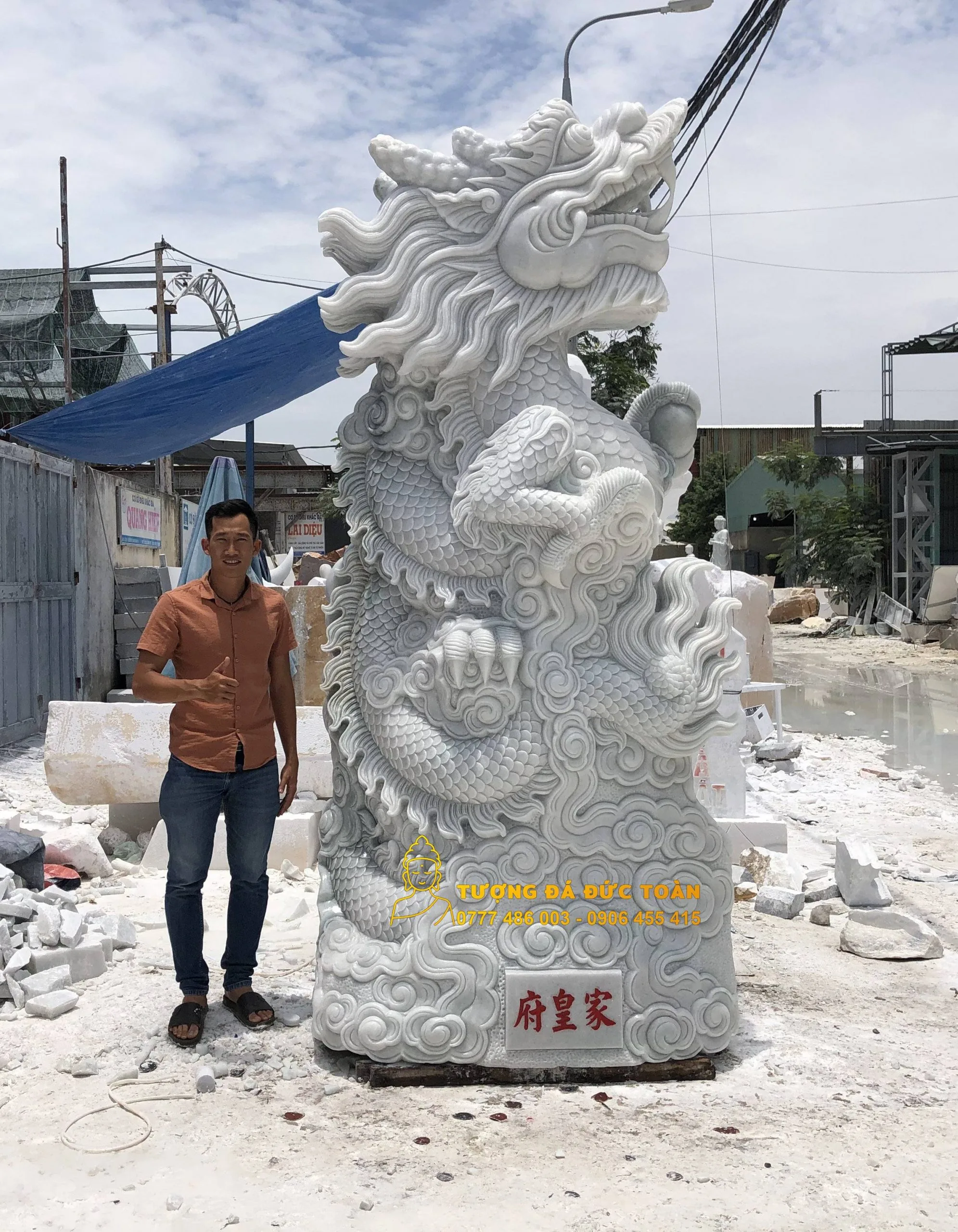 Điêu Khắc Tượng Rồng Đá Nguyên Khối – Uy Quyền Bậc Nhất & Hưng Khí Trường Tồn