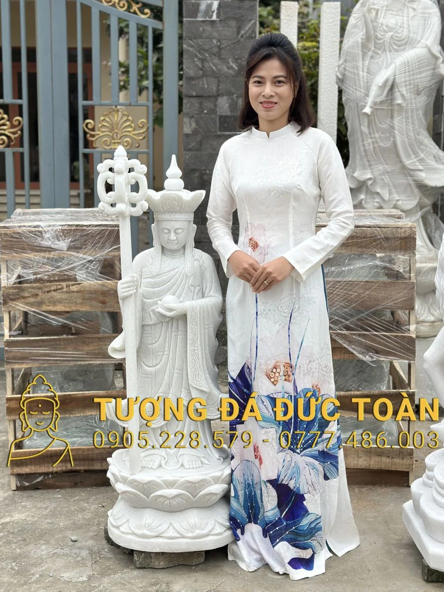 Bán Tượng Địa Tạng Vương Bồ Tát đá cẩm thạch cao 1,2m