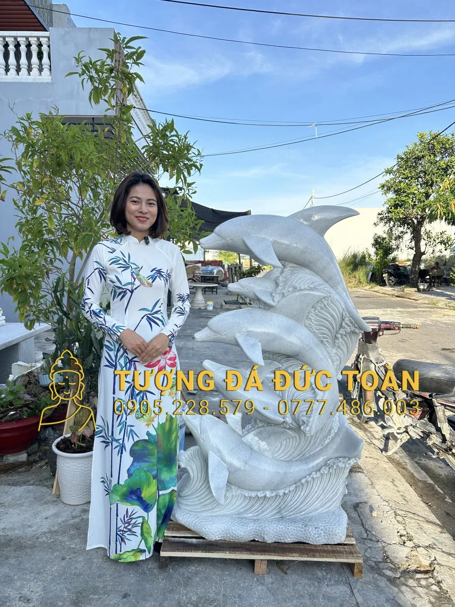 TƯỢNG CÁ HEO ĐÁ CẨM THẠCH XÁM CAO 1,5M CAHEO_12