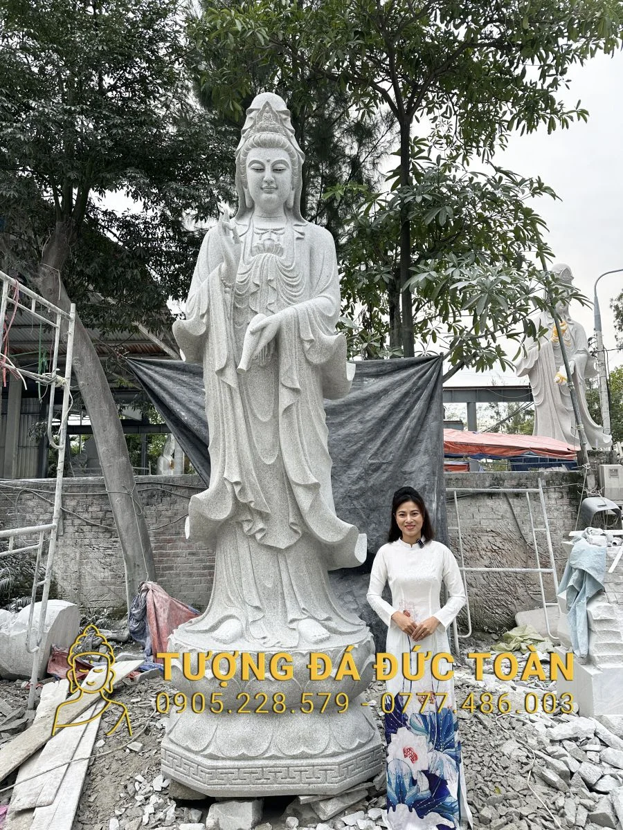 TƯỢNG PHẬT QUAN ÂM ĐÁ GRANNIT CAO 4M QA_36