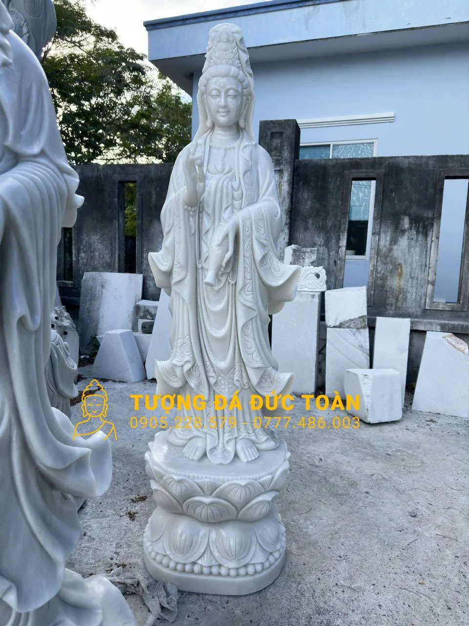 Tượng Quan Âm Đá Đẹp Đà Nẵng Cao 1,5m – Biểu Tượng Bình An & Từ Bi