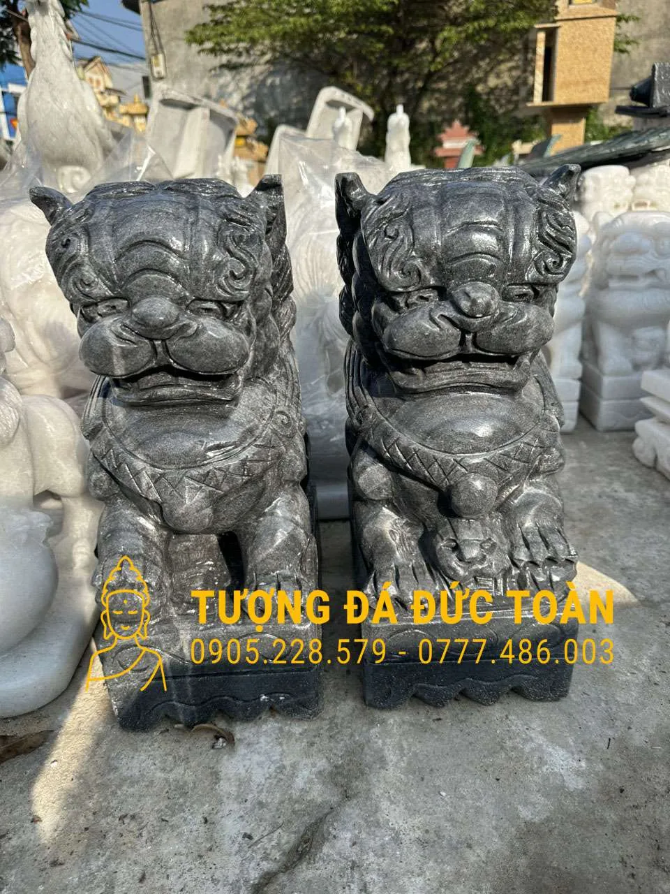 Tượng Kỳ Lân Để Mộ Cẩm Thạch Đen: Trấn Trạch Âm Phần & Hộ Vệ Vong Linh