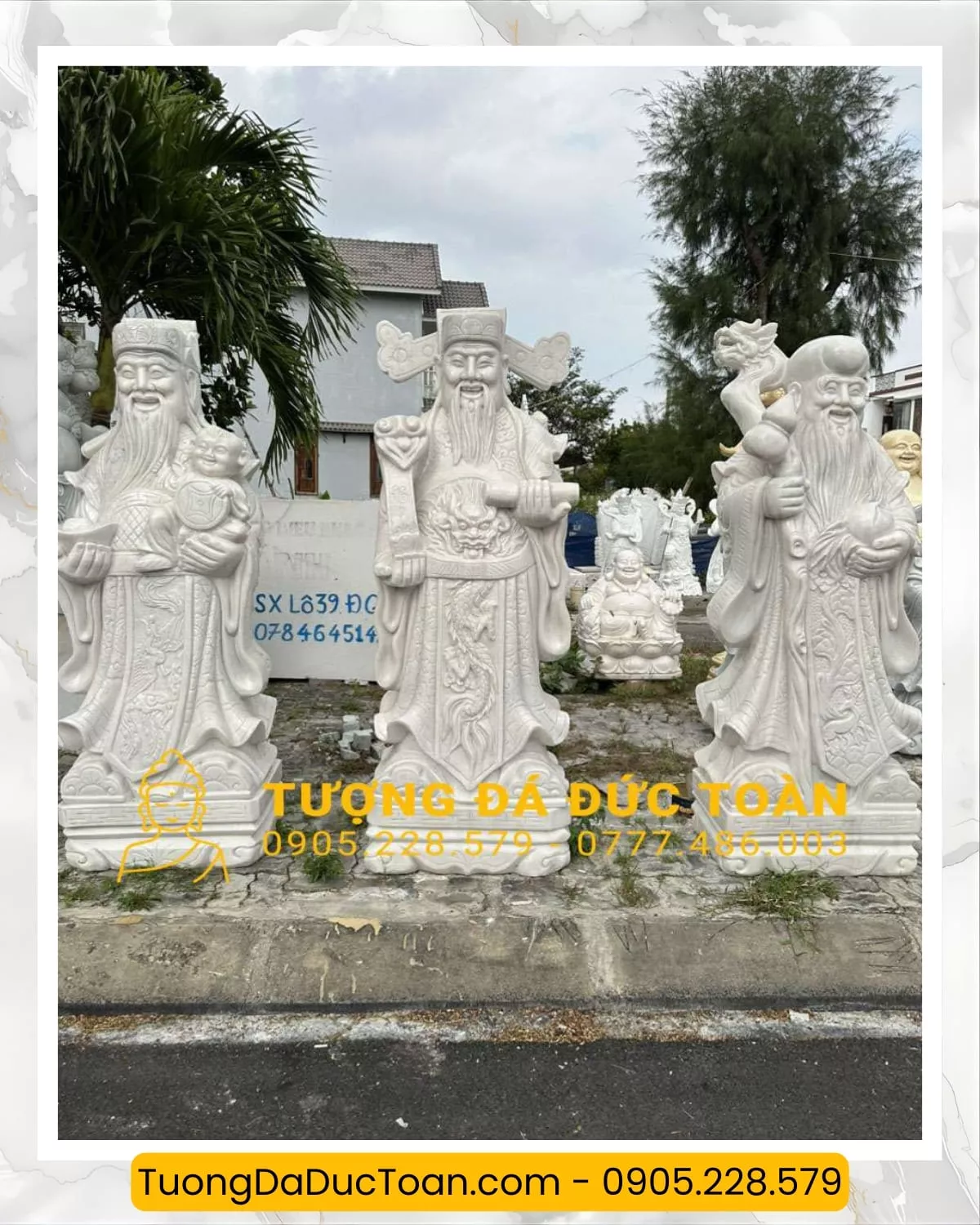 Tượng Phúc Lộc Thọ bằng đá (1)