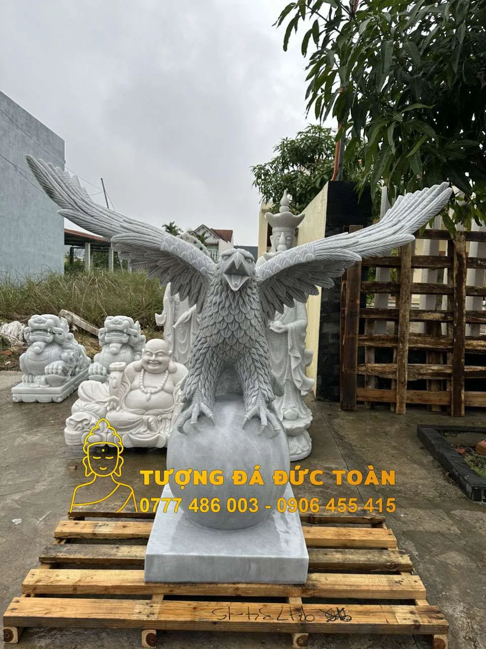 Tượng Đại Bàng Đá Cẩm Thạch Xám – Biểu Tượng Của Quyền Lực & Tầm Nhìn Chiến Lược