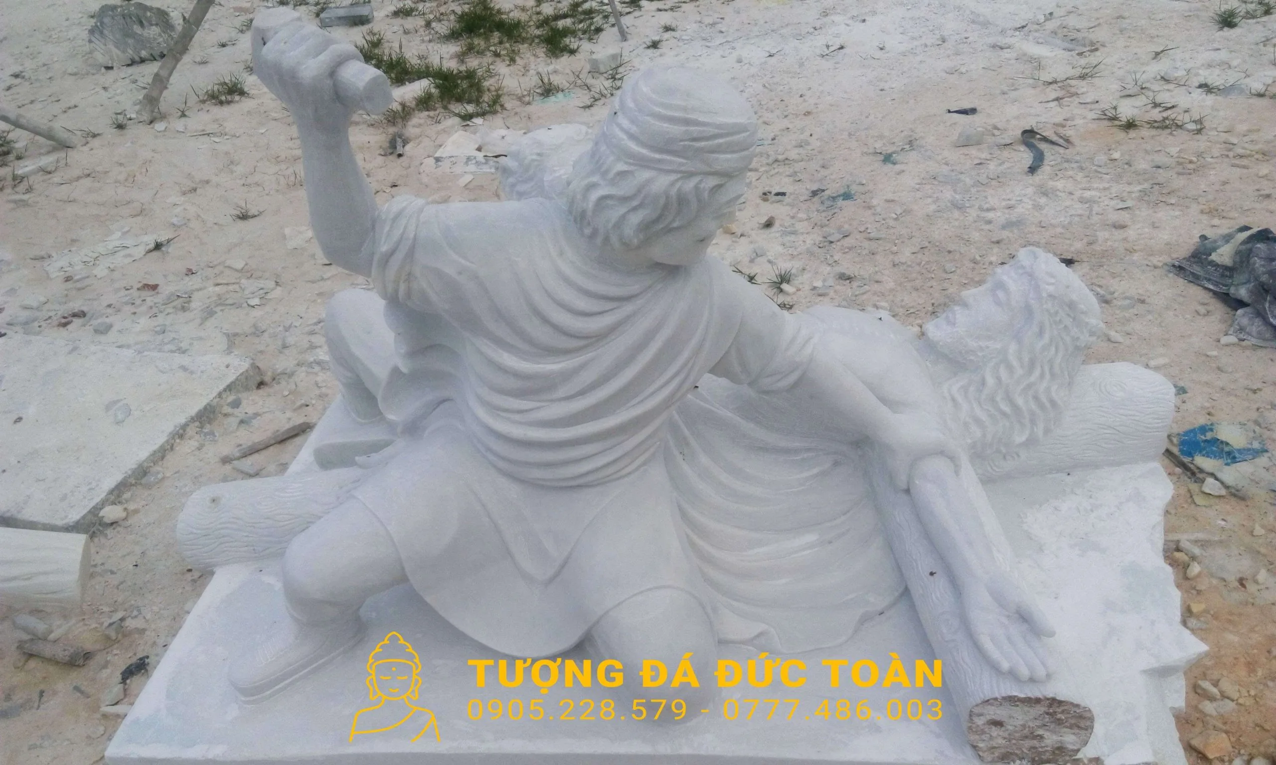 Tượng 14 Chặng Đàn Thánh Giá Đá Trắng Tự Nhiên – Tuyệt Tác Tâm Linh Uy Nghiêm