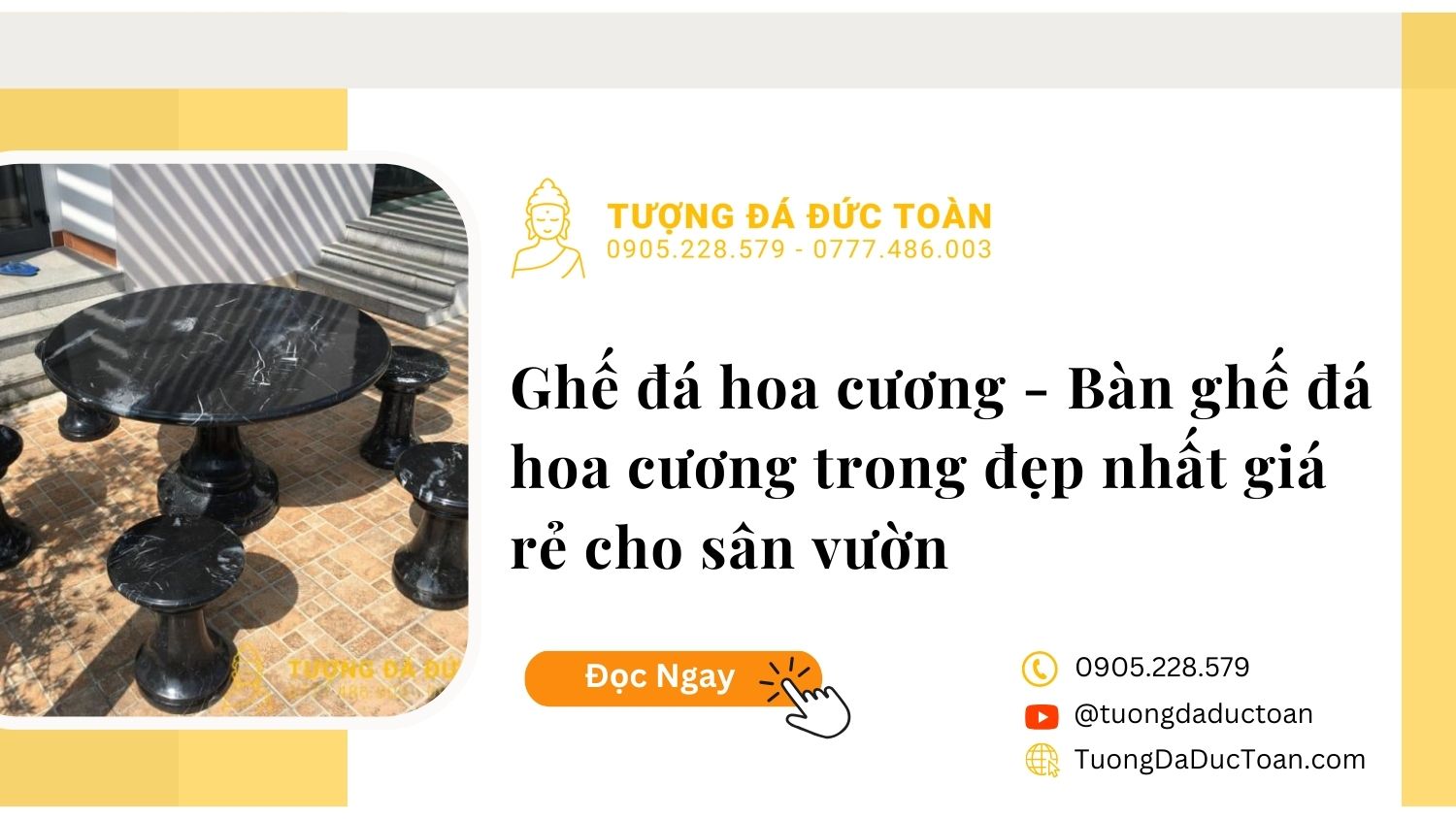 Ghế đá hoa cương – Bàn ghế đá hoa cương trong đẹp nhất giá rẻ cho sân vườn