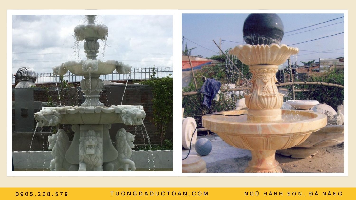 Đài phun nước mini bằng đá là những mẫu đài phun nước nghệ thuật kích thước vừa và nhỏ
