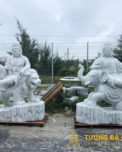 Tượng Văn Thù Và Phổ Hiền Bổ Tát