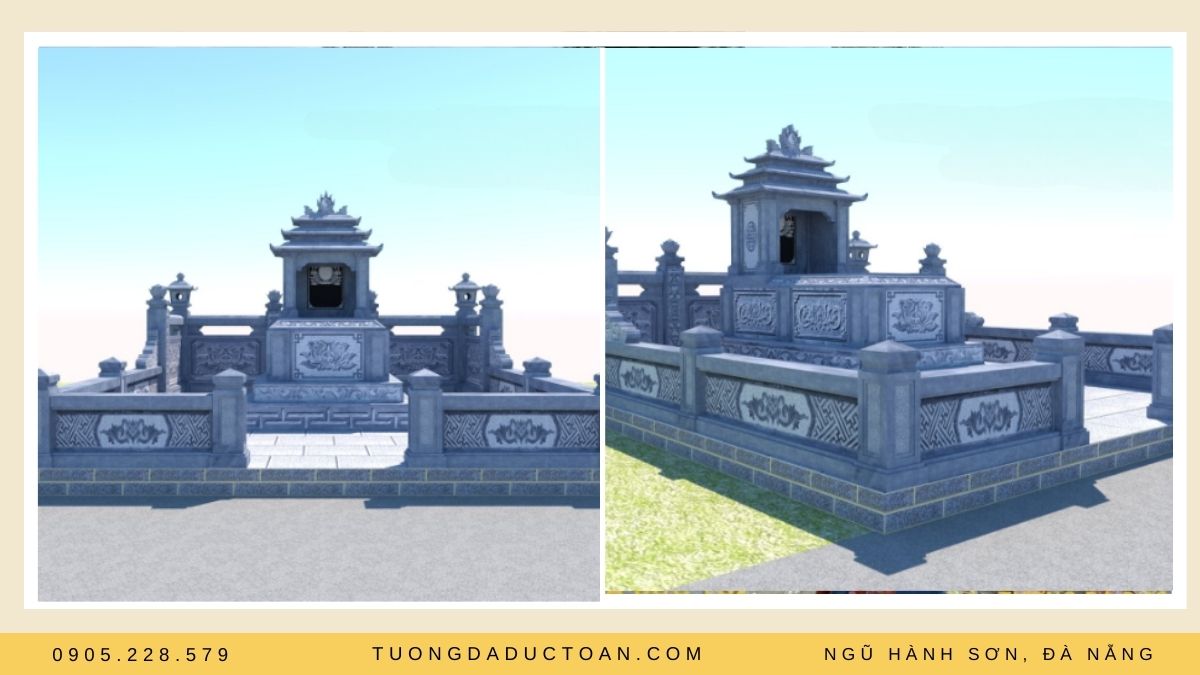 Bản vẽ 3D lăng mộ đá tham khảo