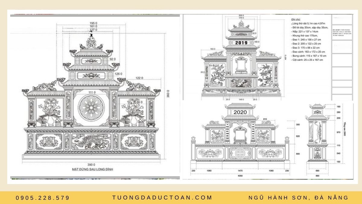 Bản vẽ mộ đá đẹp