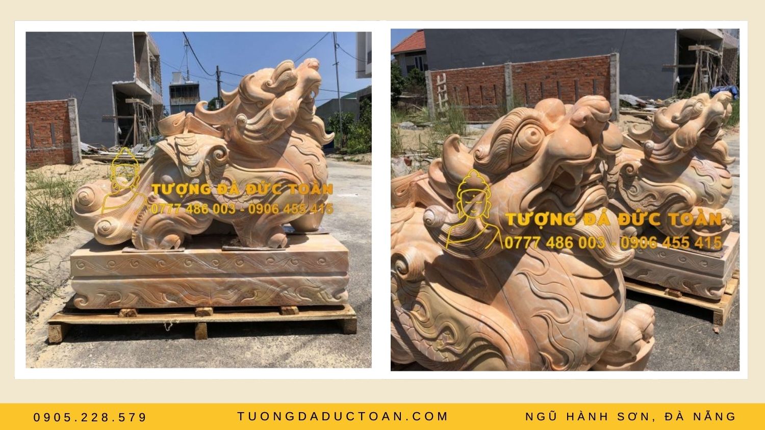 tượng tỳ hưu đá màu nâu đỏ
