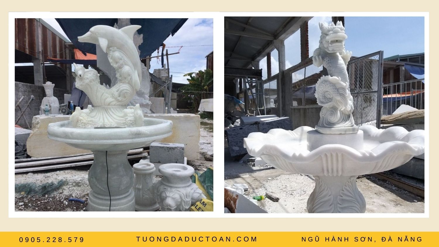 Đài phun nước hình cá heo và rồng