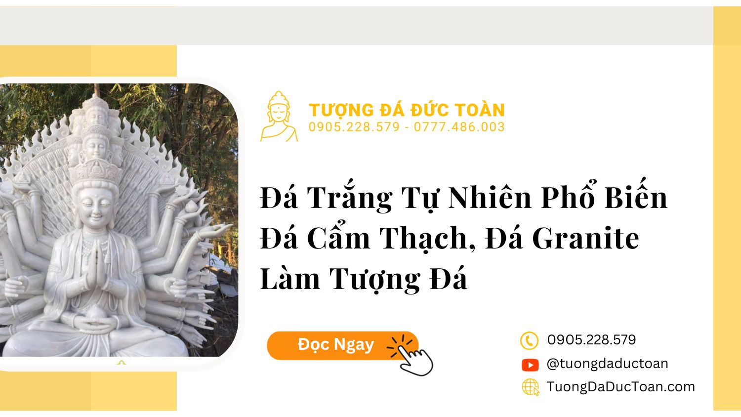 Đá Trắng Tự Nhiên Phổ Biến Đá Cẩm Thạch, Đá Granite Làm Tượng Đá | Báo Giá Tượng Đá Uy Tín