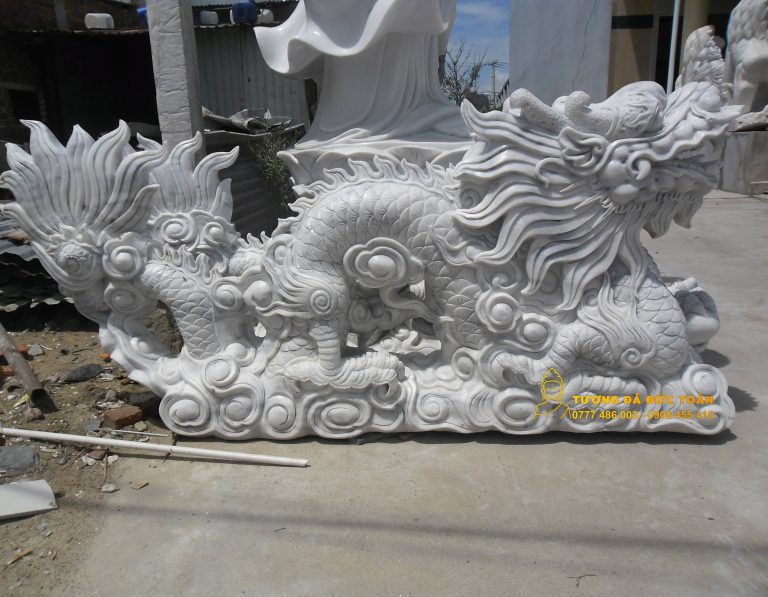 Tượng Rồng đá cẩm thạch trắng