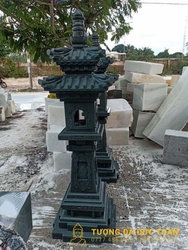 Đèn Đá Cẩm Thạch Sân Vườn Màu Đen