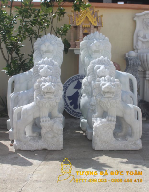 tượng Sư Tử đá cẩm thạch trắng