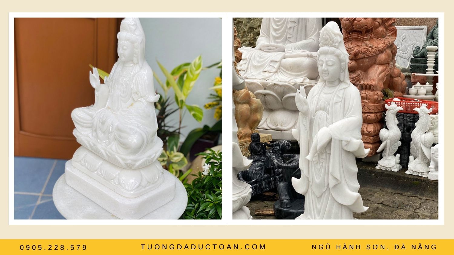 Tượng Quan Thế Âm Bồ Tát nhỏ đá đẹp chất lượng