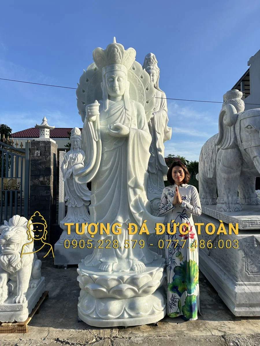 TƯỢNG PHẬT ĐỊA TẠNG VƯƠNG BỒ TÁT BẰNG ĐÁ CAO 3M
