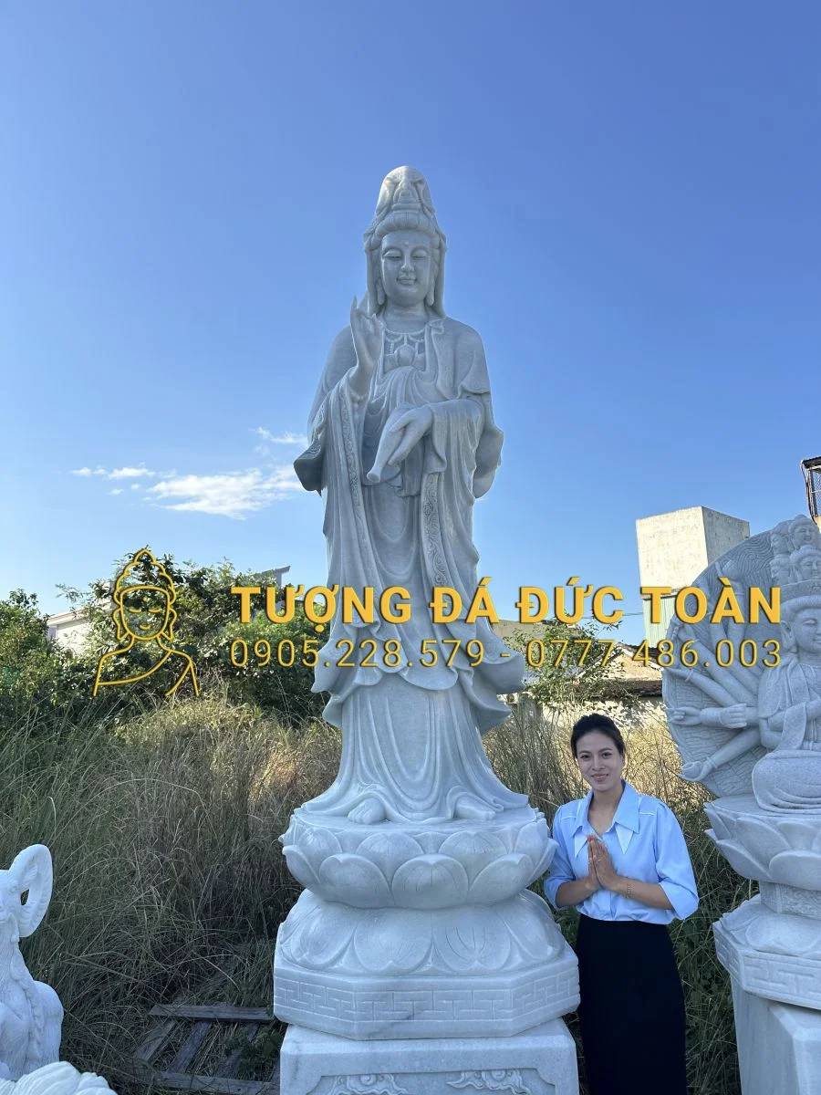 TƯỢNG QUAN ÂM ĐÁ ĐẸP ĐÀ NẴNG cao 3m