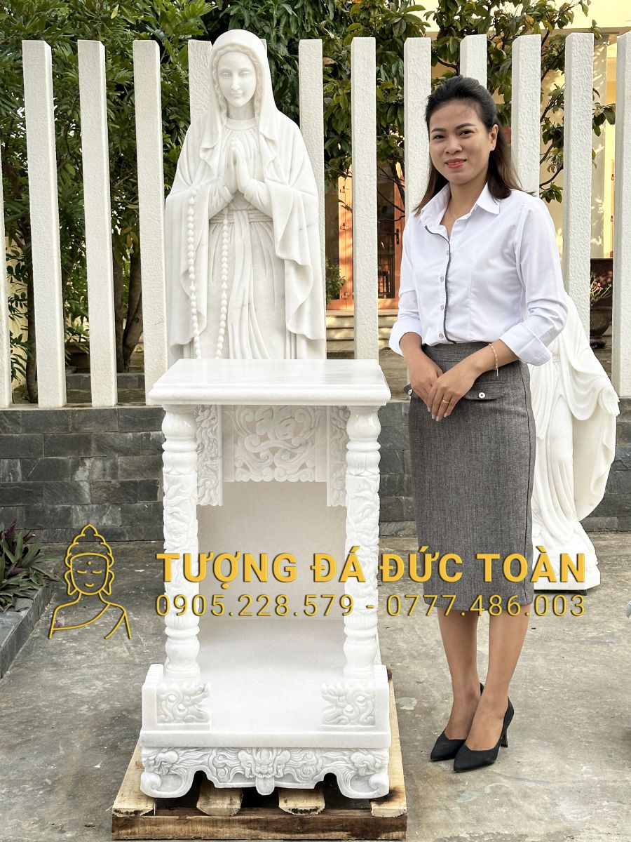 BÀN THỜ BẰNG ĐÁ CẨM THẠCH TRẮNG CHD_35