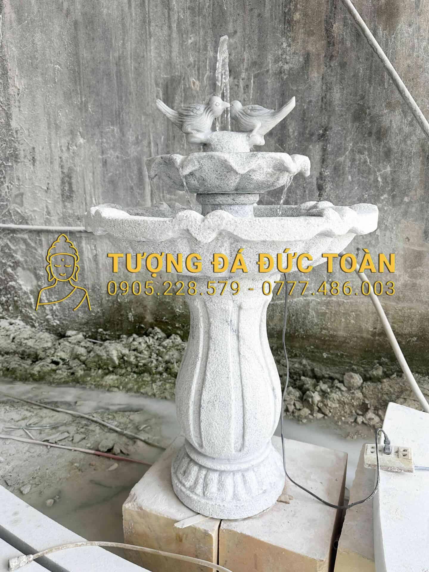 ĐÀI PHUN NƯỚC CAO 1,2M ĐÁ XÁM DPN_111 – KIẾN TRÚC PHONG THỦY CHIÊU TÀI