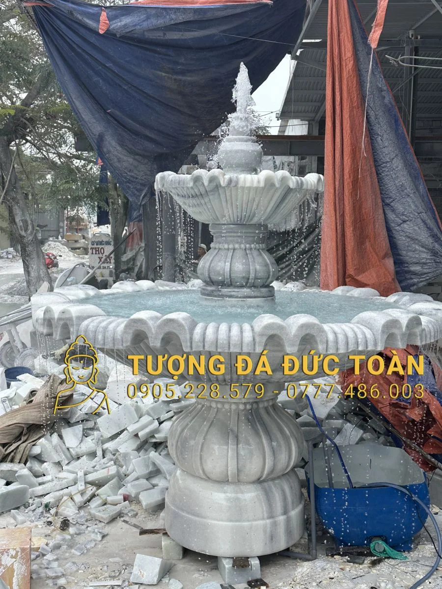 GIA CÔNG ĐÀI PHUN NƯỚC BẰNG ĐÁ THEO MẪU