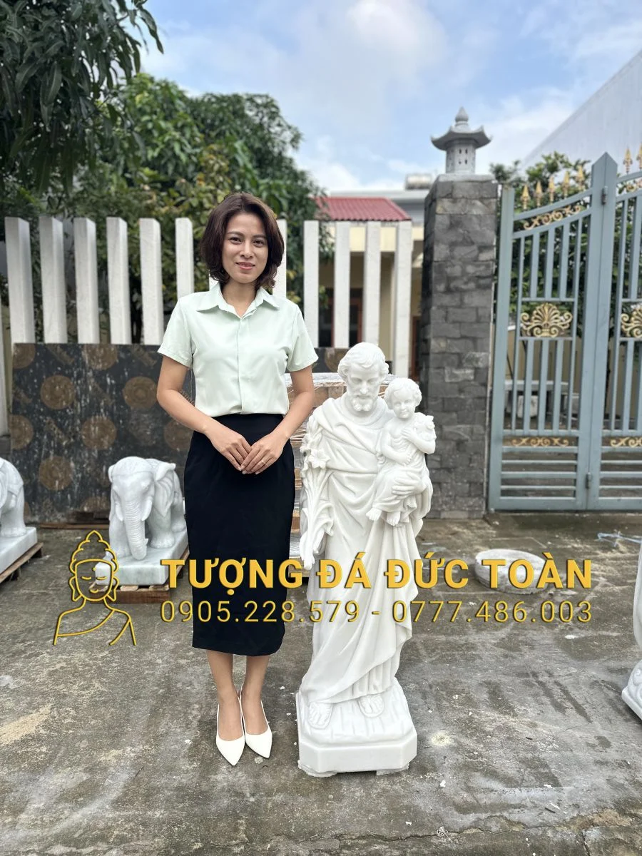 TƯỢNG THÁNH GIUSE BỒNG CHÚA CAO 1,2M