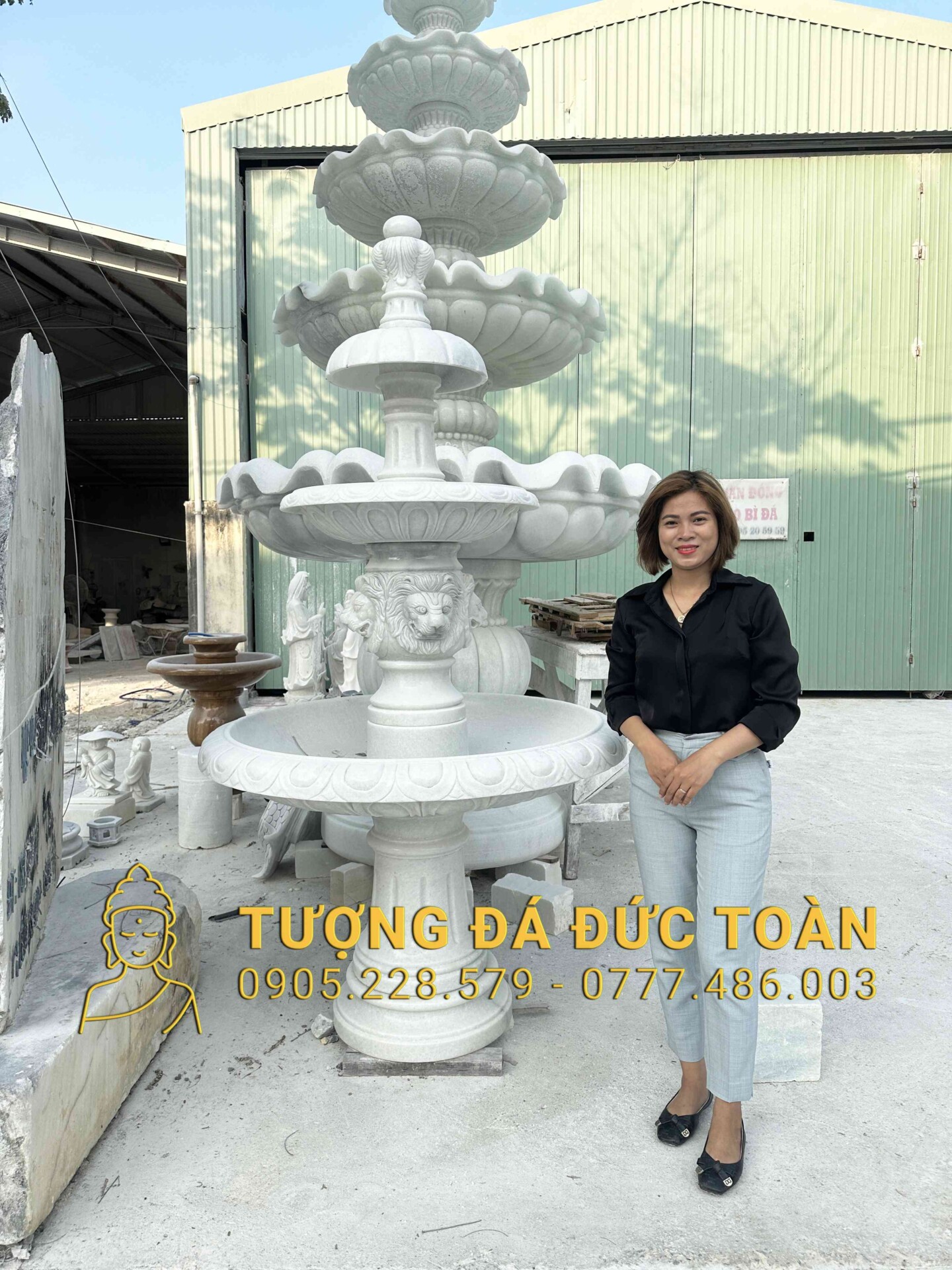 ĐÀI PHUN NƯỚC ĐÁ TRẮNG CAO 2,2M