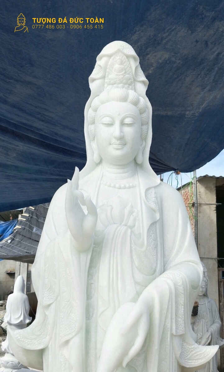 Tượng Quan thế âm bồ tát bằng đá cẩm thạch trắng