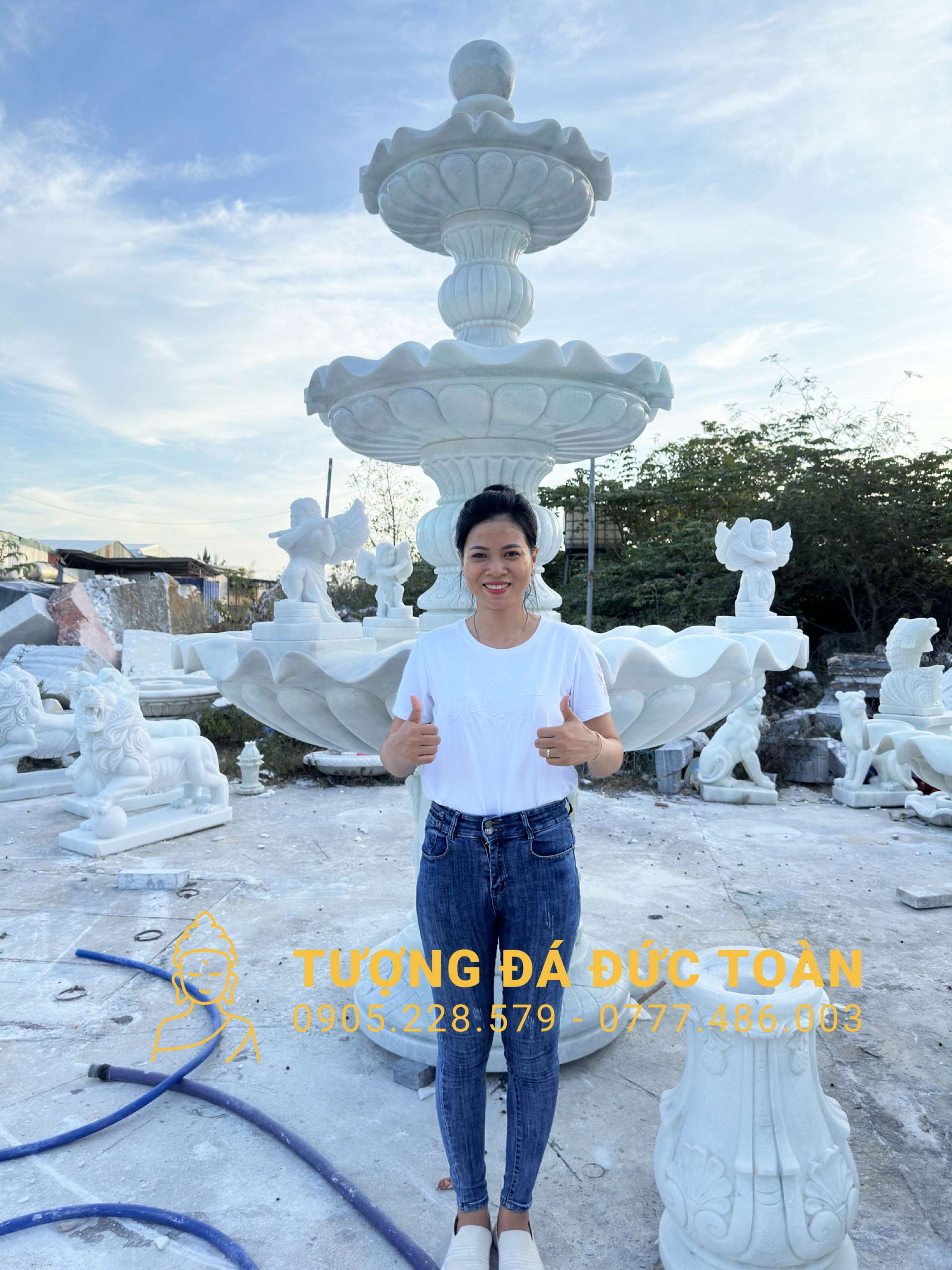 ĐÀI PHUN NƯỚC THIÊN THẦN BẰNG ĐÁ TỰ NHIÊN