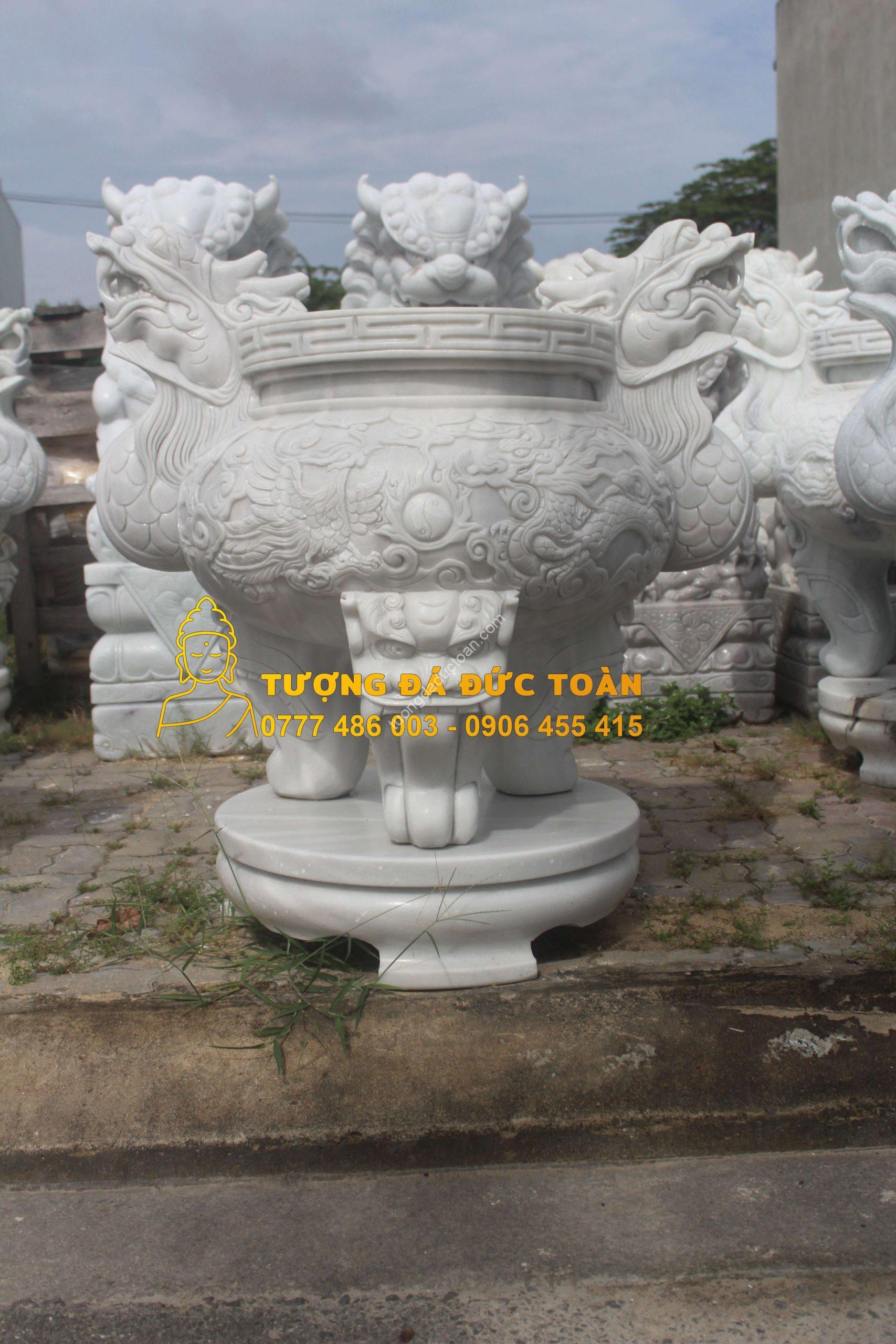 Lư Hương Đá Chạm Rồng Nguyên Khối Đà Nẵng