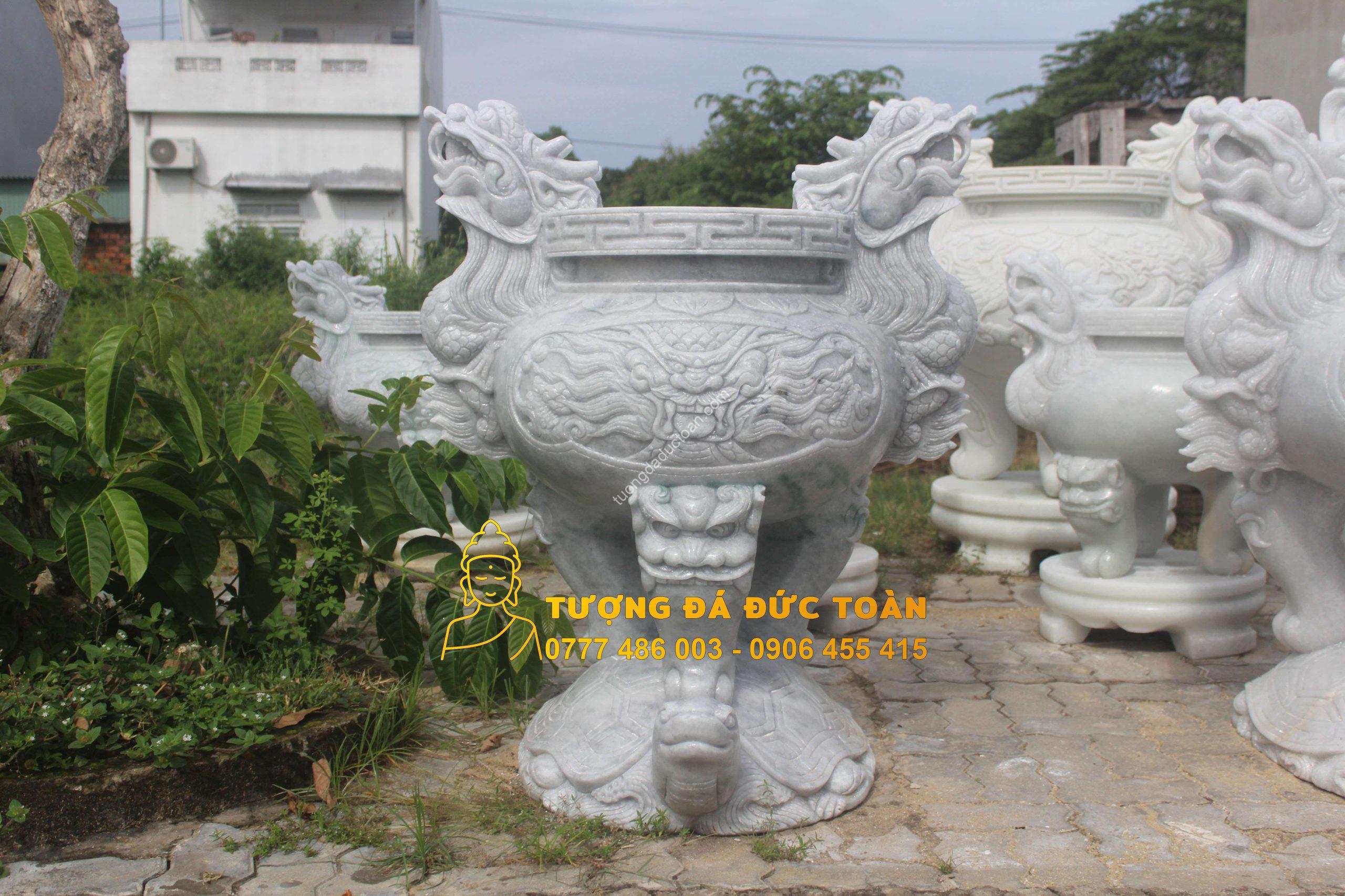 Lư Hương Đá Cẩm Thạch Nguyên Khối Đẹp