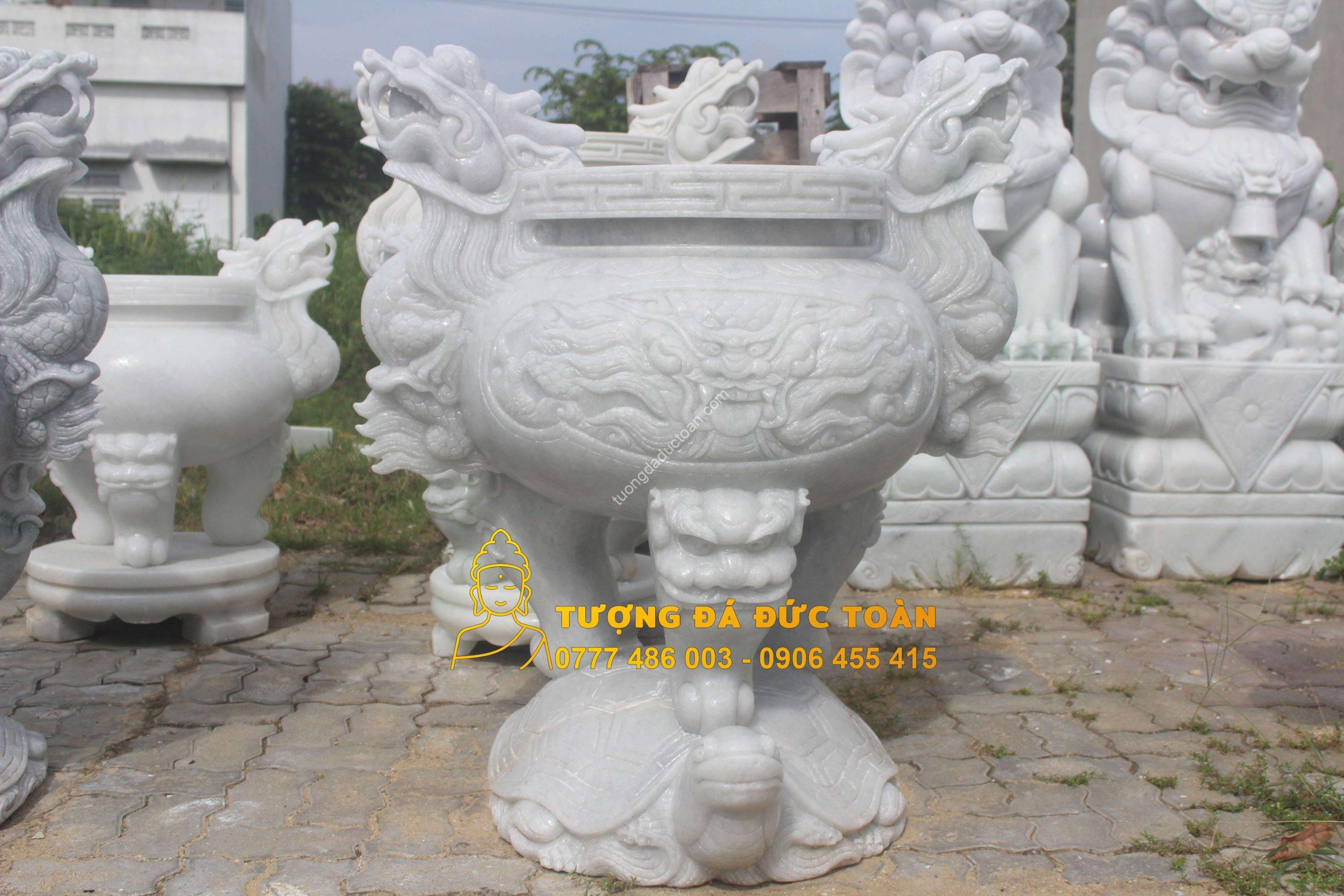 Lư Hương Đá Cẩm Thạch Trắng Đà Nẵng