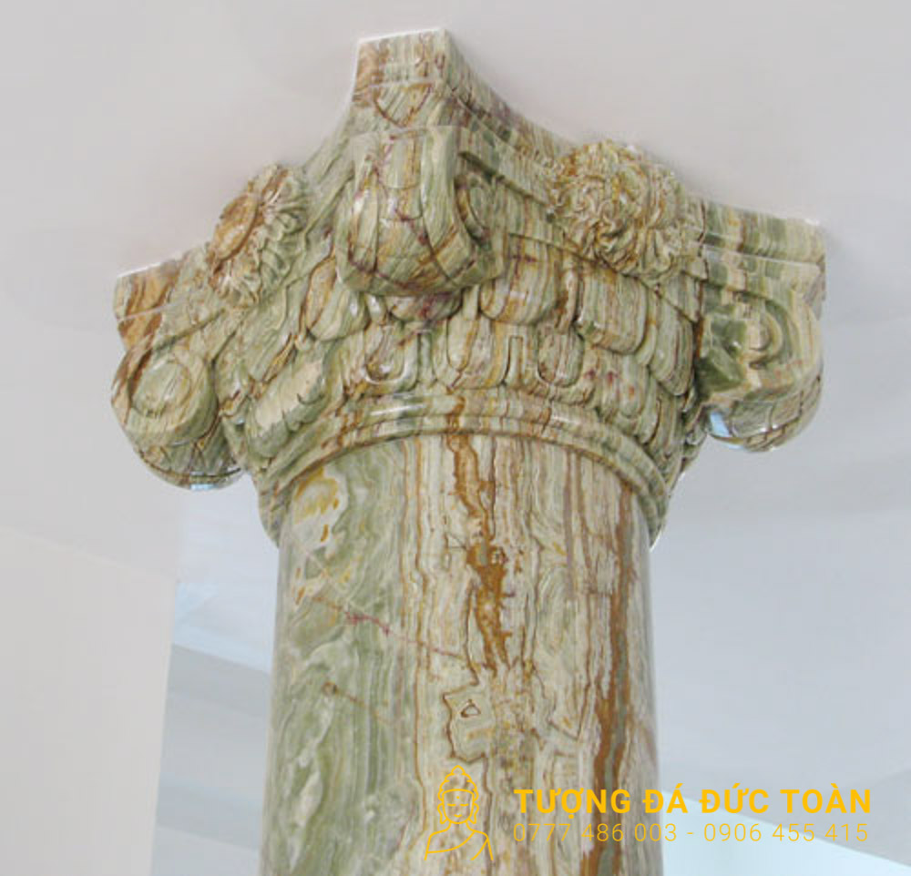 Cột Trụ Đá Tròn Màu Vàng Mỹ Nghệ