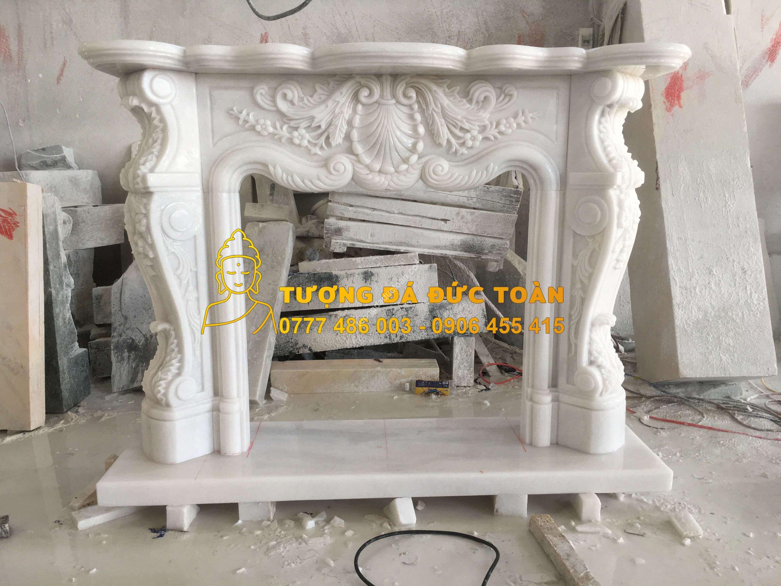 Lò Sưởi Đá Cẩm Thạch Trắng Nguyên Khối Đà Nẵng